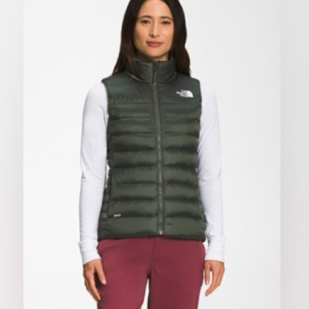 The North Face Iridescent Thyme Green Aconcagua 550 Puffer Vest S - Picture 2 of 14
